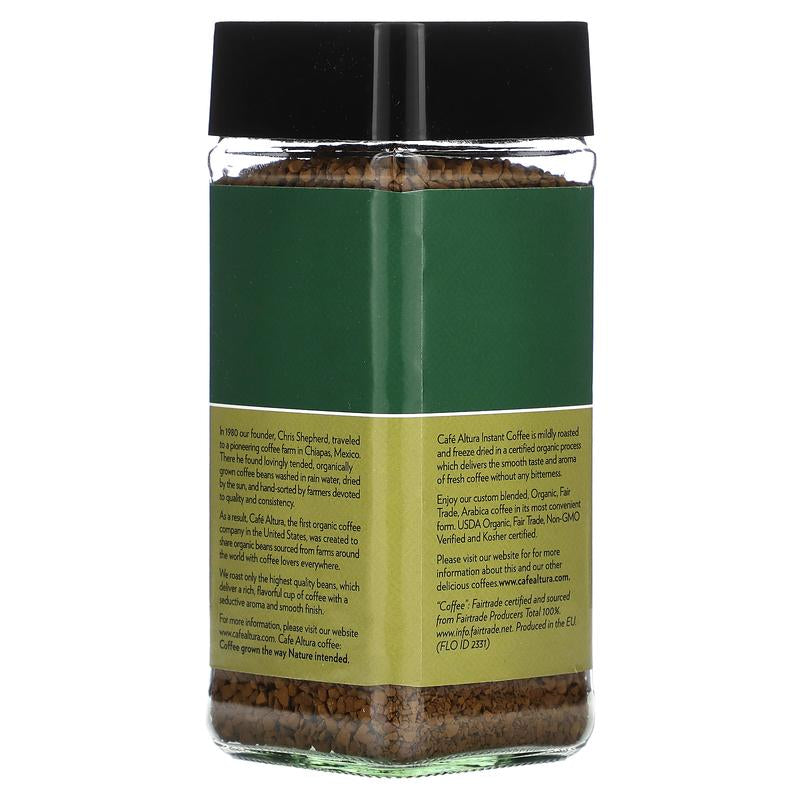 Cafe Altura Instant Organic Coffee, Medium Roast, Freeze-Dried, 3.53 Oz (100 G)