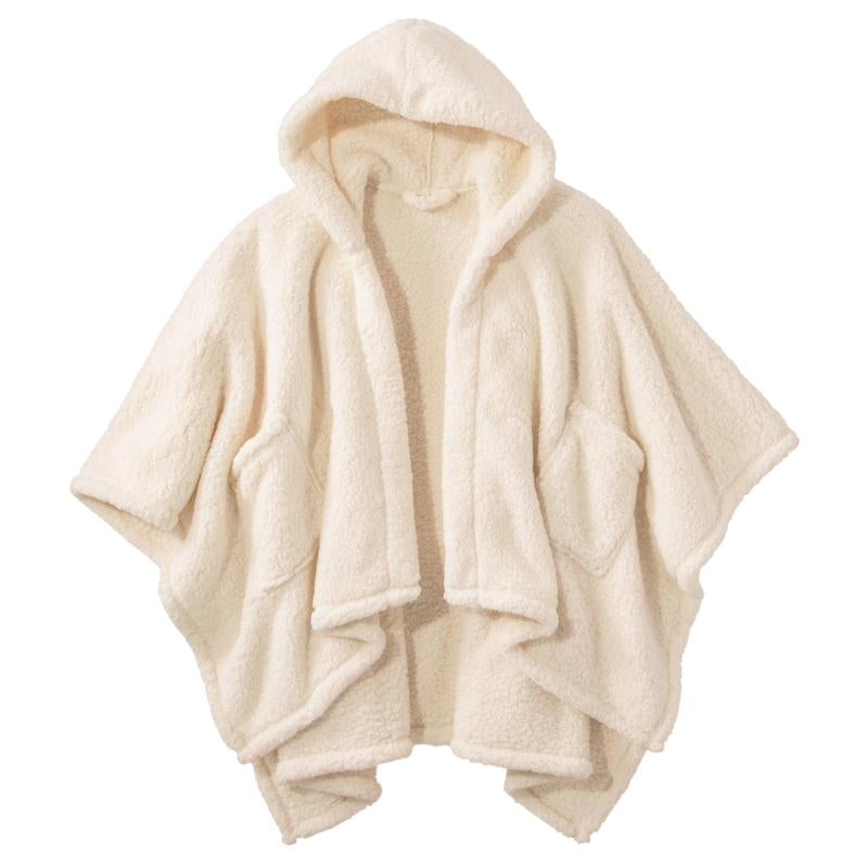 Songling Wearable Blanket Sherpa Poncho Office Work Warm Cozy Shawl Blanket,Plush Cape Wrap for Adults